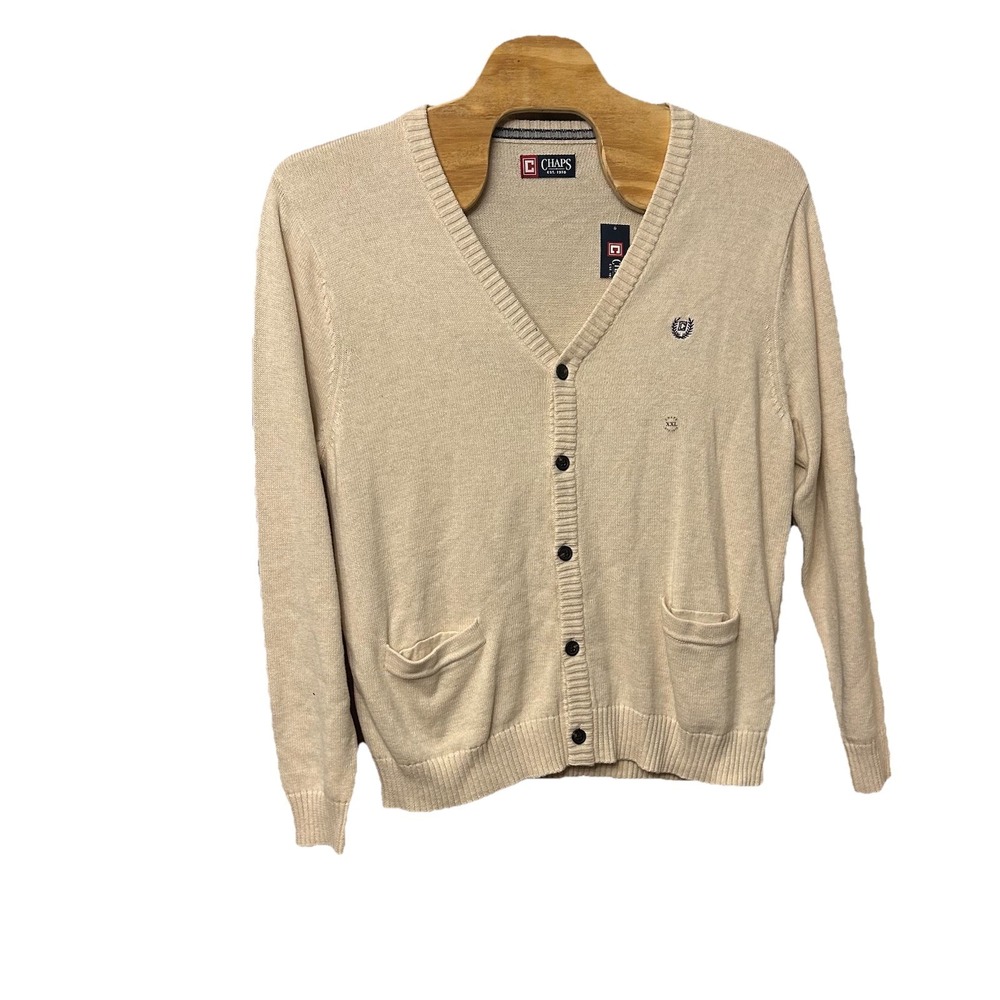 Chaps Sweater Grandpa Style‎ Cardigan Mens Size XXL Button Closure Long Sleeve